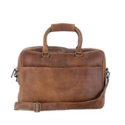 DSTRCT Special Raider Leather Laptopbag 2-vaks 15.6" Cognac