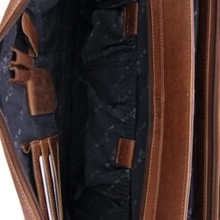 Plevier Morse Leren Aktentas 2-Vaks 15.6" Bruin -Secrid || Piquadro || Mywalit Verkoopwinkel 853 2 cognac binnenkant 1000 3