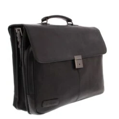 Plevier Decca Leren Aktentas 2-Vaks 17.3" Zwart -Secrid || Piquadro || Mywalit Verkoopwinkel 859 1 zijkant voor decca