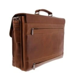 Plevier Decca Leren Aktentas 2-Vaks 17.3" Bruin -Secrid || Piquadro || Mywalit Verkoopwinkel 859 2 zijkant achter