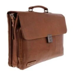 Plevier Decca Leren Aktentas 2-Vaks 17.3" Bruin -Secrid || Piquadro || Mywalit Verkoopwinkel 859 2 zijkant voor