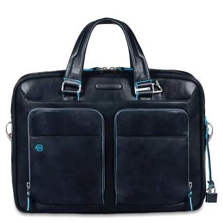 Piquadro Blue Square Portfolio Computer Briefcase 15" With IPad Night Blue 3 Piquadro Blue Square Portfolio Computer Briefcase 15" With IPad Night Blue