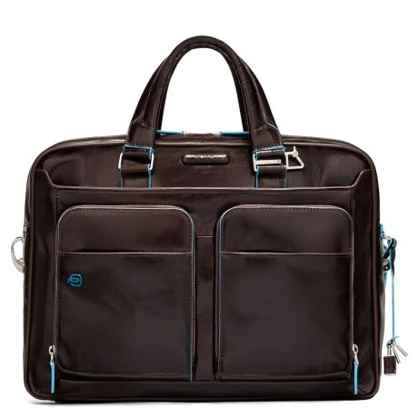 Piquadro Blue Square Portfolio Computer Briefcase 15" With IPad Mahogany 3 Piquadro Blue Square Portfolio Computer Briefcase 15" With IPad Mahogany