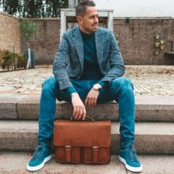 Chesterfield Idaho Laptoptas 15.6" Cognac -Secrid || Piquadro || Mywalit Verkoopwinkel leren aktetas cognac idaho 1