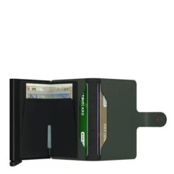 Secrid Mini Wallet Portemonnee Matte Green Black 7 Secrid Mini Wallet Portemonnee Matte Green Black -Secrid || Piquadro || Mywalit Verkoopwinkel m matte green black open