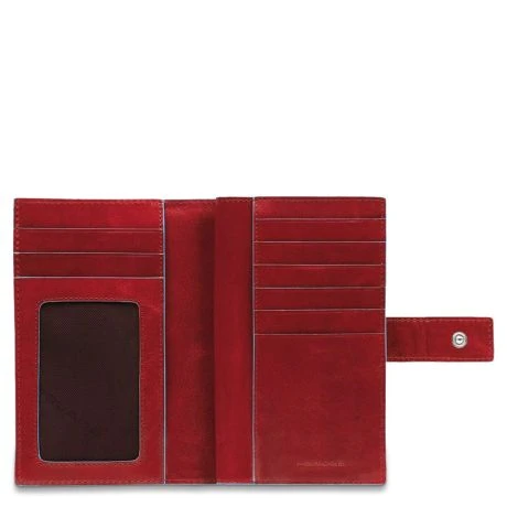 Piquadro Blue Square Women Wallet With Coin Case Red 3 Piquadro Blue Square Women Wallet With Coin Case Red