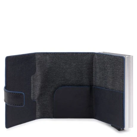 Piquadro Blue Square Double Credit Card Case With Sliding System Night Blue 4 Piquadro Blue Square Double Credit Card Case With Sliding System Night Blue - Afbeelding 2