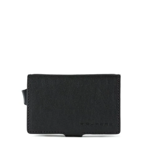 Piquadro Black Square Double Creditcard Case With Sliding System Black 3 Piquadro Black Square Double Creditcard Case With Sliding System Black
