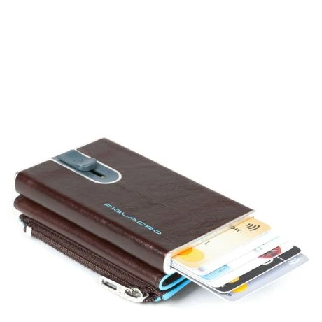 Piquadro Blue Square Compact Wallet Mahogany 4 Piquadro Blue Square Compact Wallet Mahogany - Afbeelding 2