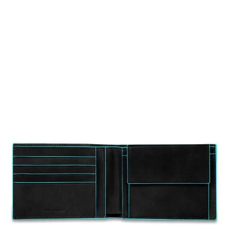 Piquadro Blue Square Men's Wallet With Coin Pocket Black 3 Piquadro Blue Square Men's Wallet With Coin Pocket Black
