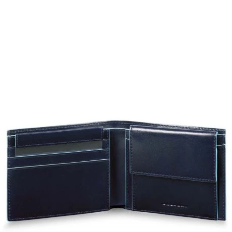 Piquadro Blue Square Men's Wallet With Coin Case Night Blue 3 Piquadro Blue Square Men's Wallet With Coin Case Night Blue