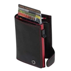 Tony Perotti Furbo Leren Pasjeshouder Met Kleingeldvak Rood / Zwart