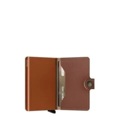 Secrid Mini Wallet Portemonnee Saffiano Caramel -Secrid || Piquadro || Mywalit Verkoopwinkel secrid miniwallet saffiano caramel semi open