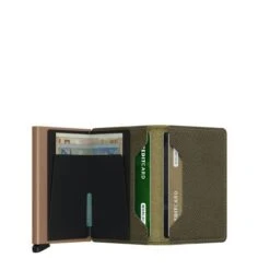 Secrid Slim Wallet Portemonnee Saffiano Olive -Secrid || Piquadro || Mywalit Verkoopwinkel secrid slimwallet saffiano olive open