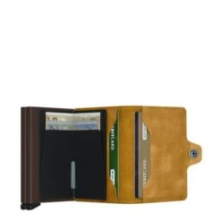 Secrid Twin Wallet Portemonnee Vintage Ochre -Secrid || Piquadro || Mywalit Verkoopwinkel secrid t vintage ochre open 1