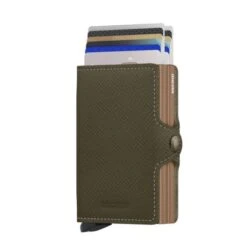 Secrid Twin Wallet Portemonnee Saffiano Olive -Secrid || Piquadro || Mywalit Verkoopwinkel secrid twinwallet saffiano olive front cards