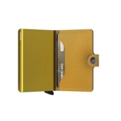 Secrid Mini Wallet Portemonnee Crisple Ochre -Secrid || Piquadro || Mywalit Verkoopwinkel secrid miniwallet crisple ochre semi open