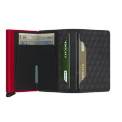 Secrid Slim Wallet Portemonnee Optical Black - Red -Secrid || Piquadro || Mywalit Verkoopwinkel secrid slimwallet optical black red open 1