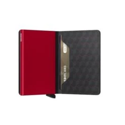 Secrid Slim Wallet Portemonnee Optical Black - Red -Secrid || Piquadro || Mywalit Verkoopwinkel secrid slimwallet optical black red semi open 1