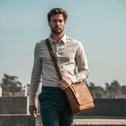 Chesterfield Tanga Schoudertas Cognac -Secrid || Piquadro || Mywalit Verkoopwinkel tanga